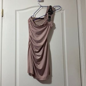 Urban behavior pink dress with lace and rhinestone one arm